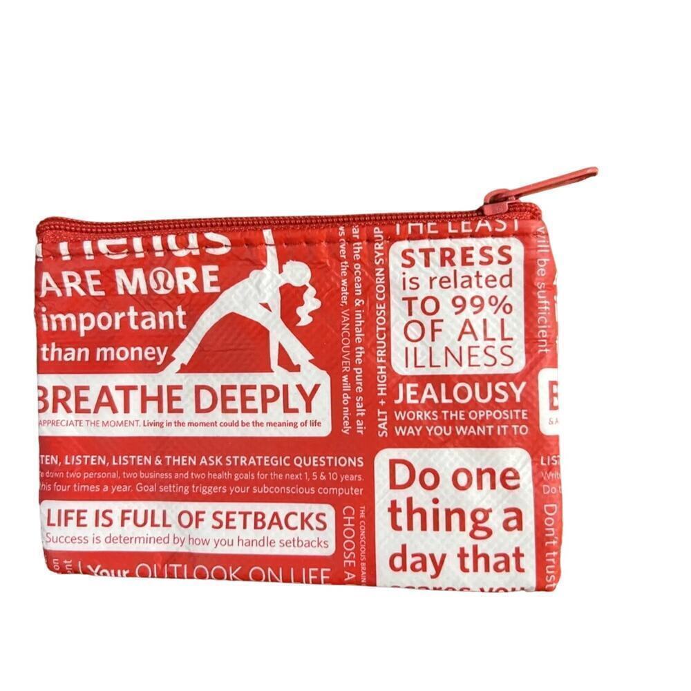 LULULEMON Two (2) Red Manifesto Coin Purse ID Card Mini Pouch NWOT - Picture 6 of 7